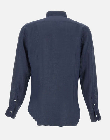 BARBA Camicia in  lino BLUE Uomo 