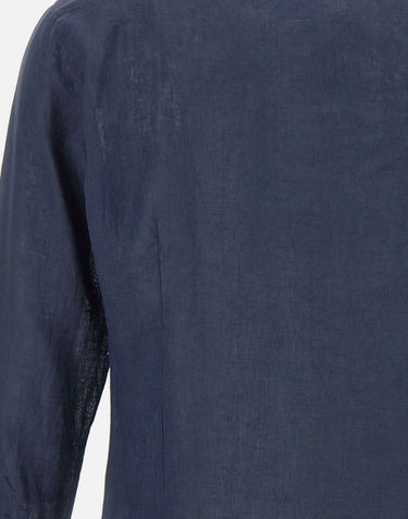 BARBA Camicia in  lino BLUE Uomo 