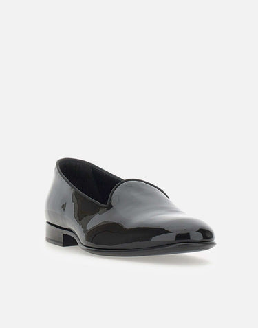 CARLO PIGNATELLI Mocassini cerimonia "Rugan" in vernice BLACK Uomo 