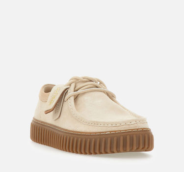 CLARKS Stringata "Torhill Lo" in camoscio BEIGE Uomo 