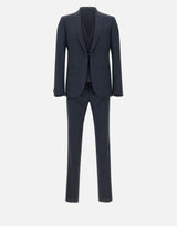 CORNELIANI Completo da cerimonia tre pezzi in fresco lana BLUE Uomo 