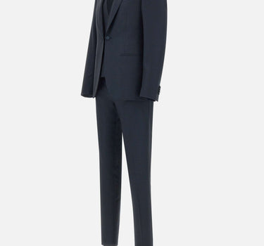 CORNELIANI Completo da cerimonia tre pezzi in fresco lana BLUE Uomo 