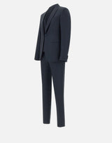CORNELIANI Completo da cerimonia tre pezzi in fresco lana BLUE Uomo 