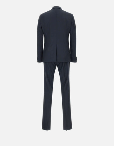 CORNELIANI Completo da cerimonia tre pezzi in fresco lana BLUE Uomo 