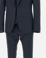 CORNELIANI Completo da cerimonia tre pezzi in fresco lana BLUE Uomo 