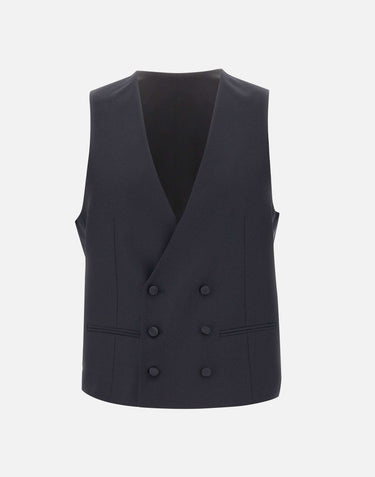 CORNELIANI Completo da cerimonia tre pezzi in fresco lana BLUE Uomo 