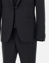 CORNELIANI Completo tre pezzi in  lana BLACK Uomo 