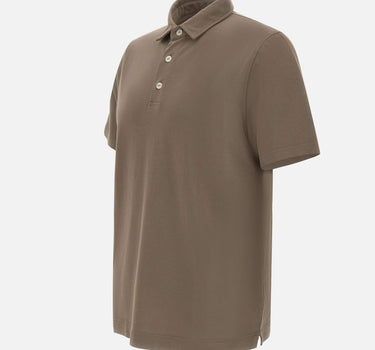 DIKTAT Polo in modal e cotone BROWN Uomo 