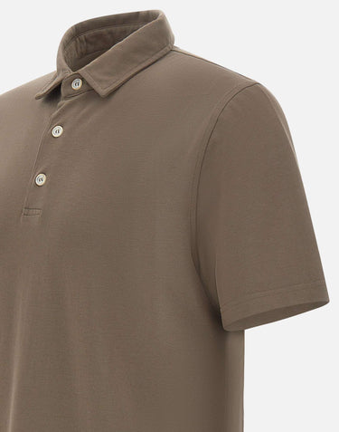DIKTAT Polo in modal e cotone BROWN Uomo 