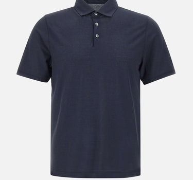 DIKTAT Polo in crepe di cotone BLUE Uomo 