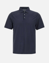 DIKTAT Polo in crepe di cotone BLUE Uomo 