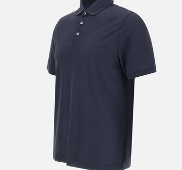 DIKTAT Polo in crepe di cotone BLUE Uomo 