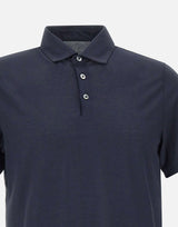 DIKTAT Polo in crepe di cotone BLUE Uomo 