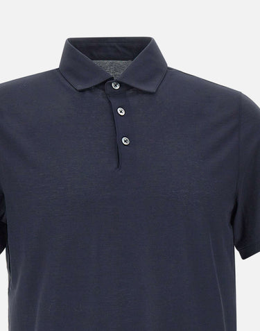 DIKTAT Polo in crepe di cotone BLUE Uomo 