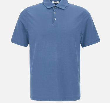 DIKTAT Polo in crepe di cotone BLUE Uomo 