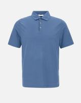 DIKTAT Polo in crepe di cotone BLUE Uomo 