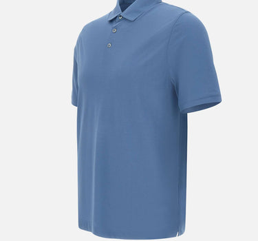 DIKTAT Polo in crepe di cotone BLUE Uomo 