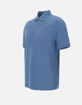 DIKTAT Polo in crepe di cotone BLUE Uomo 