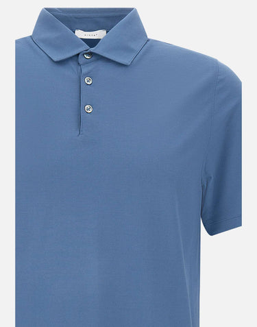 DIKTAT Polo in crepe di cotone BLUE Uomo 