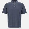 DIKTAT Polo in lino BLUE Uomo 