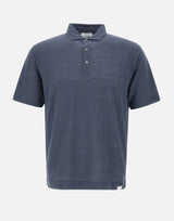 DIKTAT Polo in lino BLUE Uomo 
