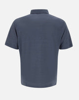 DIKTAT Polo in lino BLUE Uomo 
