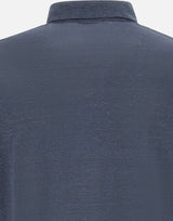 DIKTAT Polo in lino BLUE Uomo 