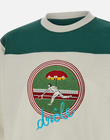 DROLE DE MONSIEUR "Le sweatshirt tennis" WHITE Uomo 