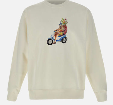 DROLE DE MONSIEUR Felpa "Golfeur" in cotone WHITE Uomo 