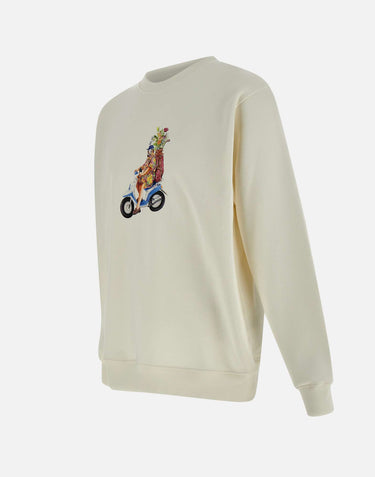 DROLE DE MONSIEUR Felpa "Golfeur" in cotone WHITE Uomo 