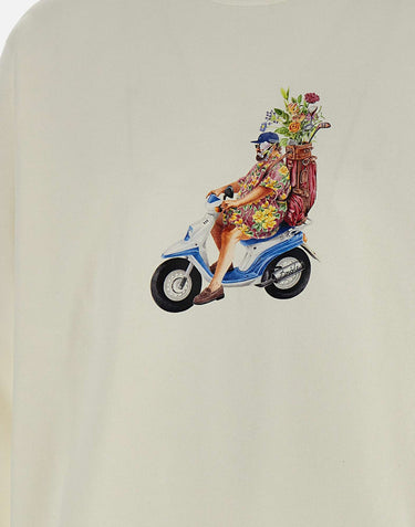 DROLE DE MONSIEUR Felpa "Golfeur" in cotone WHITE Uomo 