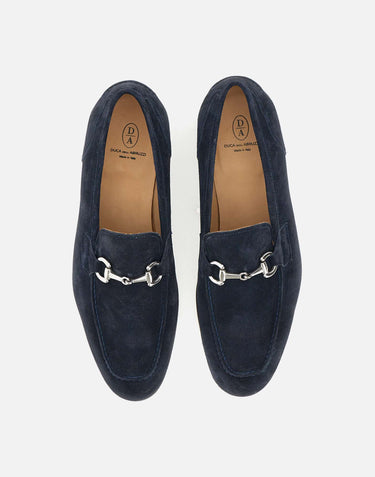 DUCA DEGLI ABRUZZI Mocassini "Vasco" in pelle scamosciata BLUE Uomo 