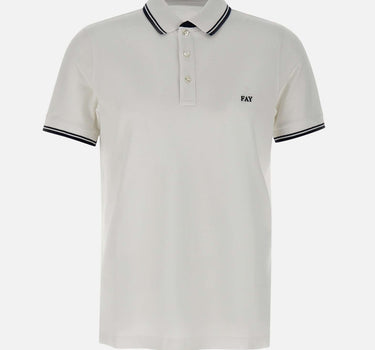 Polo  in piquet di cotone stretch NPMB250140STDW B001 FAY 