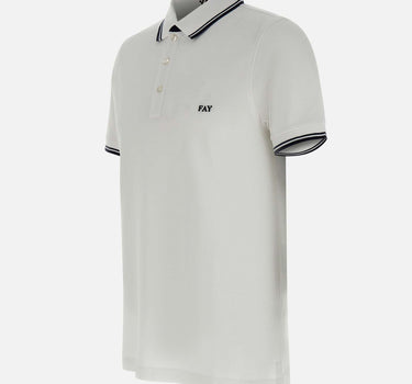Polo  in piquet di cotone stretch NPMB250140STDW B001 FAY 