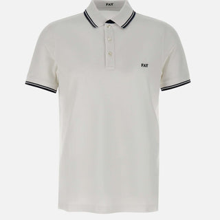 Polo  in piquet di cotone stretch NPMB250140STDW B001 FAY 