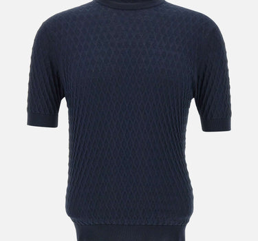 FILIPPO DE LAURENTIIS Maglia in crepe di cotone BLUE Uomo 