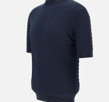 FILIPPO DE LAURENTIIS Maglia in crepe di cotone BLUE Uomo 