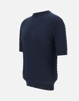 FILIPPO DE LAURENTIIS Maglia in crepe di cotone BLUE Uomo 