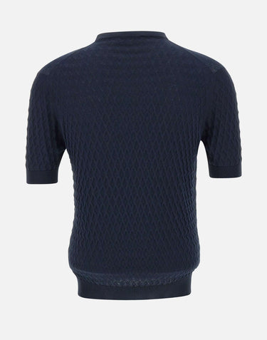 FILIPPO DE LAURENTIIS Maglia in crepe di cotone BLUE Uomo 