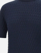 FILIPPO DE LAURENTIIS Maglia in crepe di cotone BLUE Uomo 