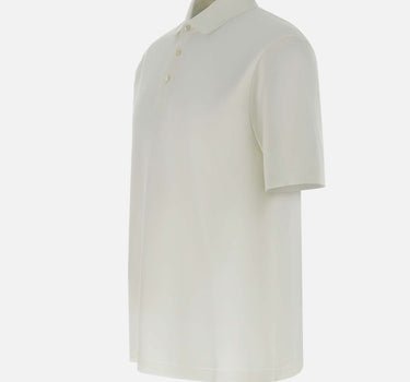 HERNO Polo in piquet di cotone WHITE Uomo 