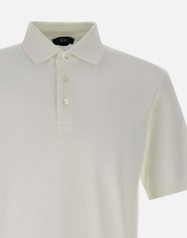 HERNO Polo in piquet di cotone WHITE Uomo 