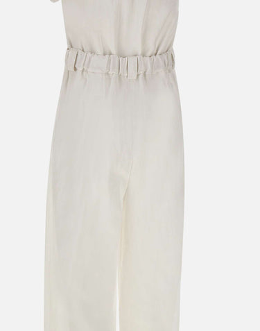 KAOS Jumpsuit in lino e viscosa WHITE Donna 