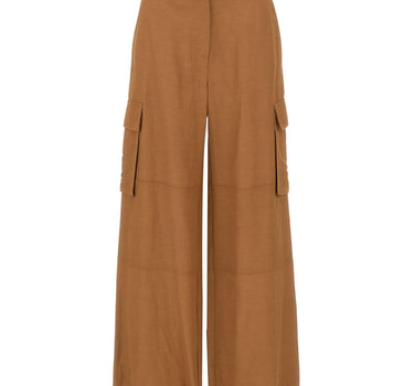 KAOS Pantaloni cargo in misto lino BROWN Donna 