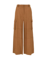 KAOS Pantaloni cargo in misto lino BROWN Donna 