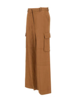 KAOS Pantaloni cargo in misto lino BROWN Donna 
