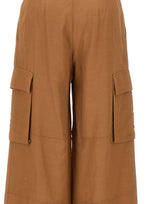 KAOS Pantaloni cargo in misto lino BROWN Donna 