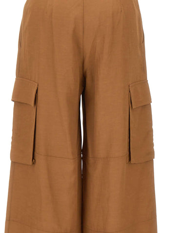 KAOS Pantaloni cargo in misto lino BROWN Donna 