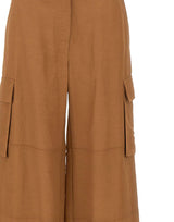 KAOS Pantaloni cargo in misto lino BROWN Donna 