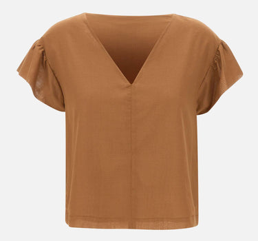KAOS Blusa in mussola di cotone BROWN Donna 